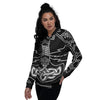 Younger Futhark And Mjolnir Print Women's Bomber Jacket-grizzshop