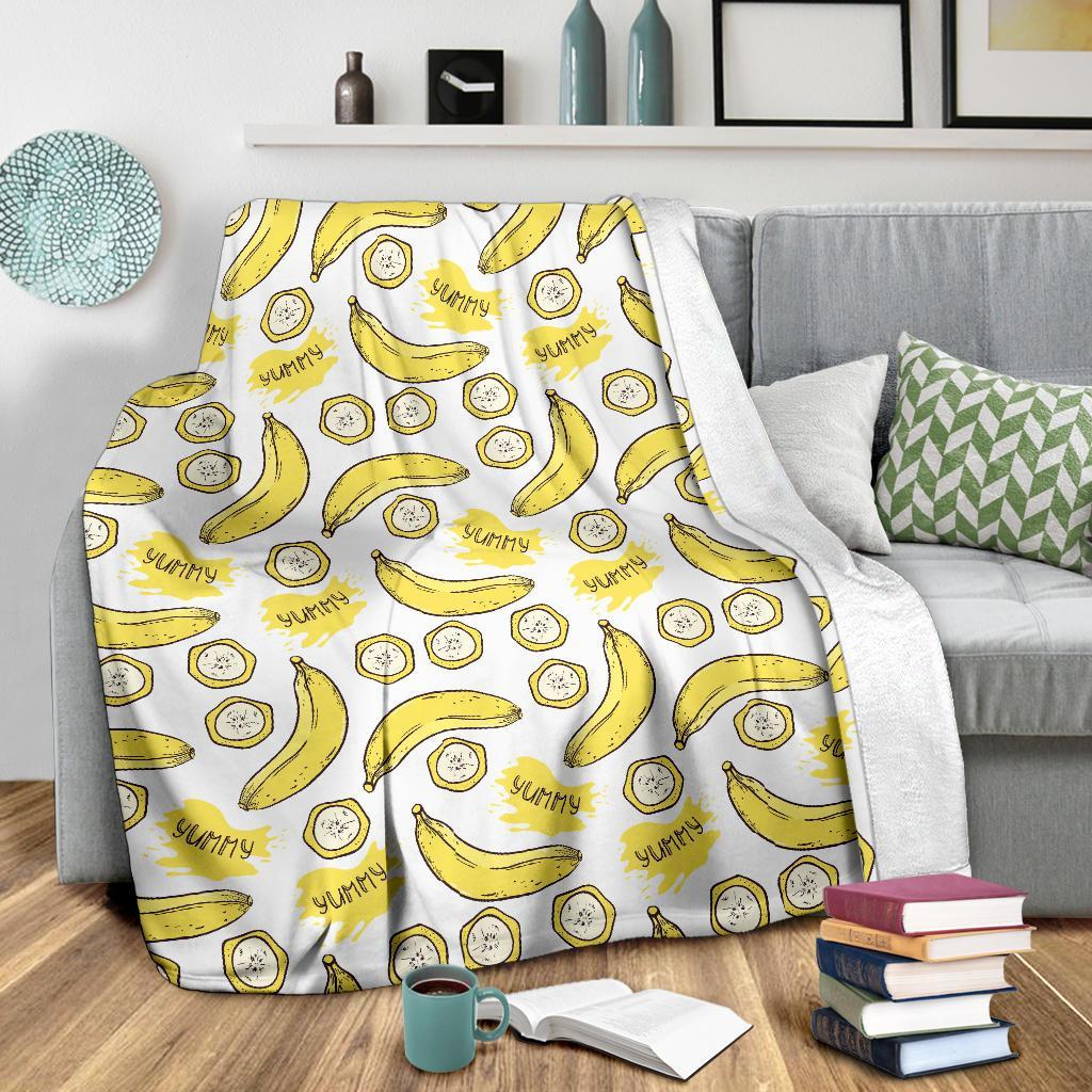 Yummy Banana Pattern Print Blanket-grizzshop