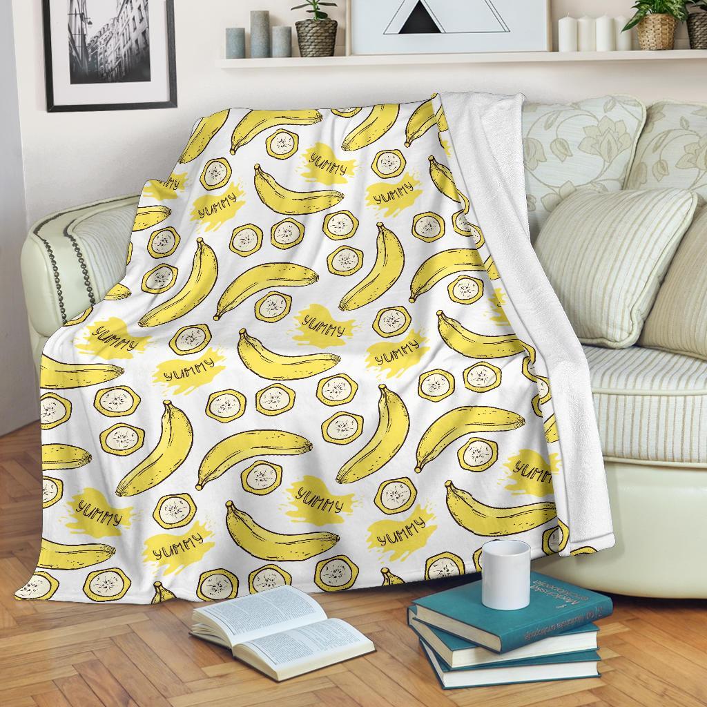 Yummy Banana Pattern Print Blanket-grizzshop