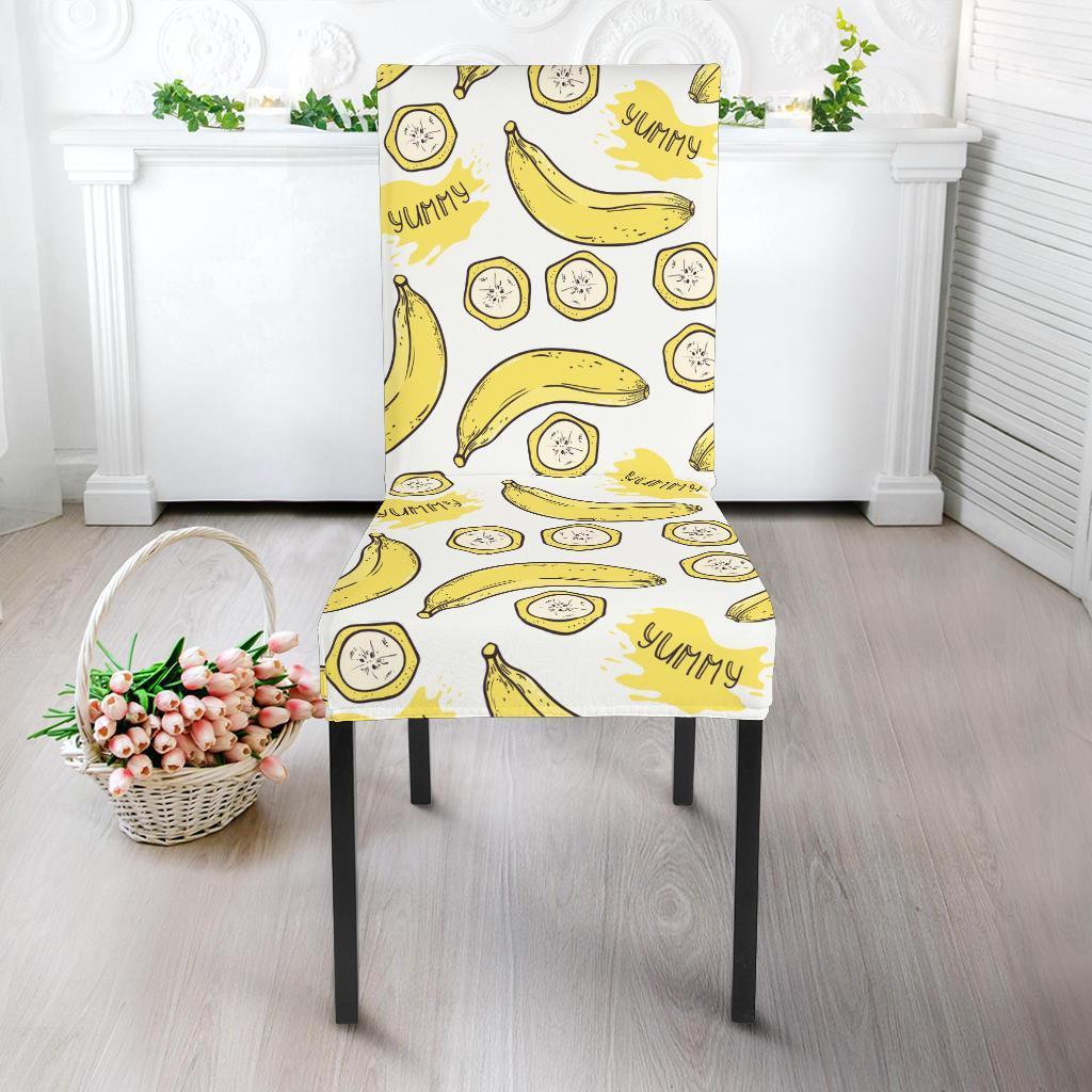 Yummy Banana Pattern Print Chair Cover-grizzshop