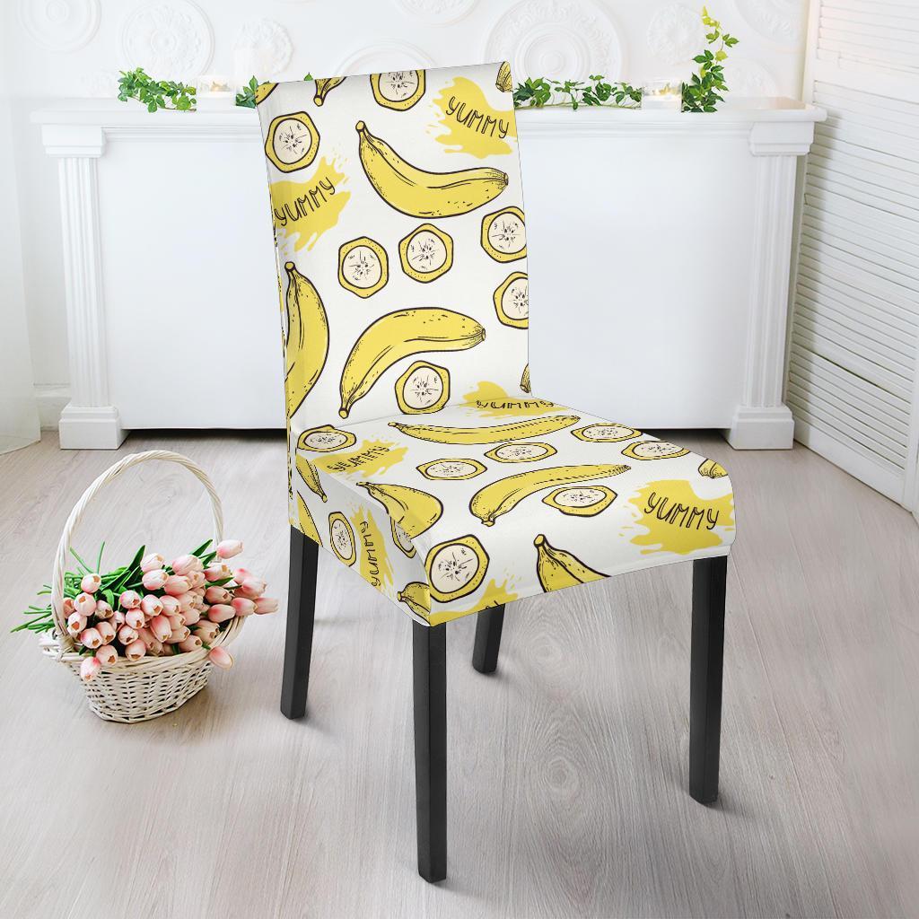 Yummy Banana Pattern Print Chair Cover-grizzshop