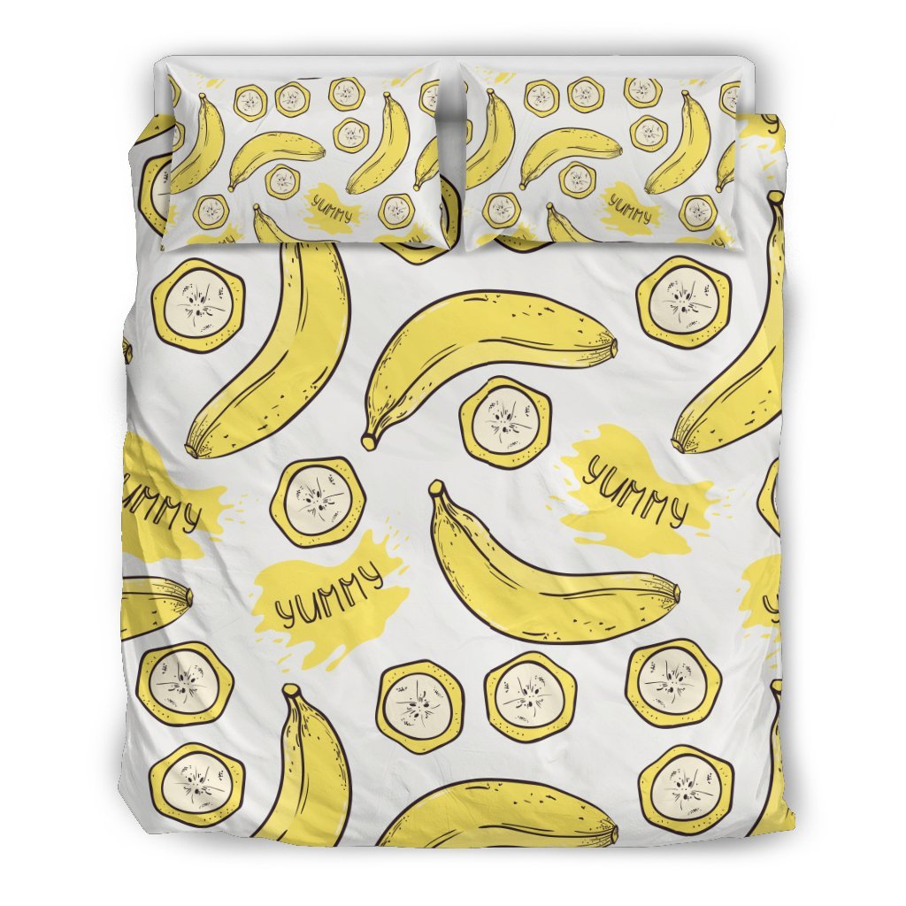 Yummy Banana Pattern Print Duvet Cover Bedding Set-grizzshop