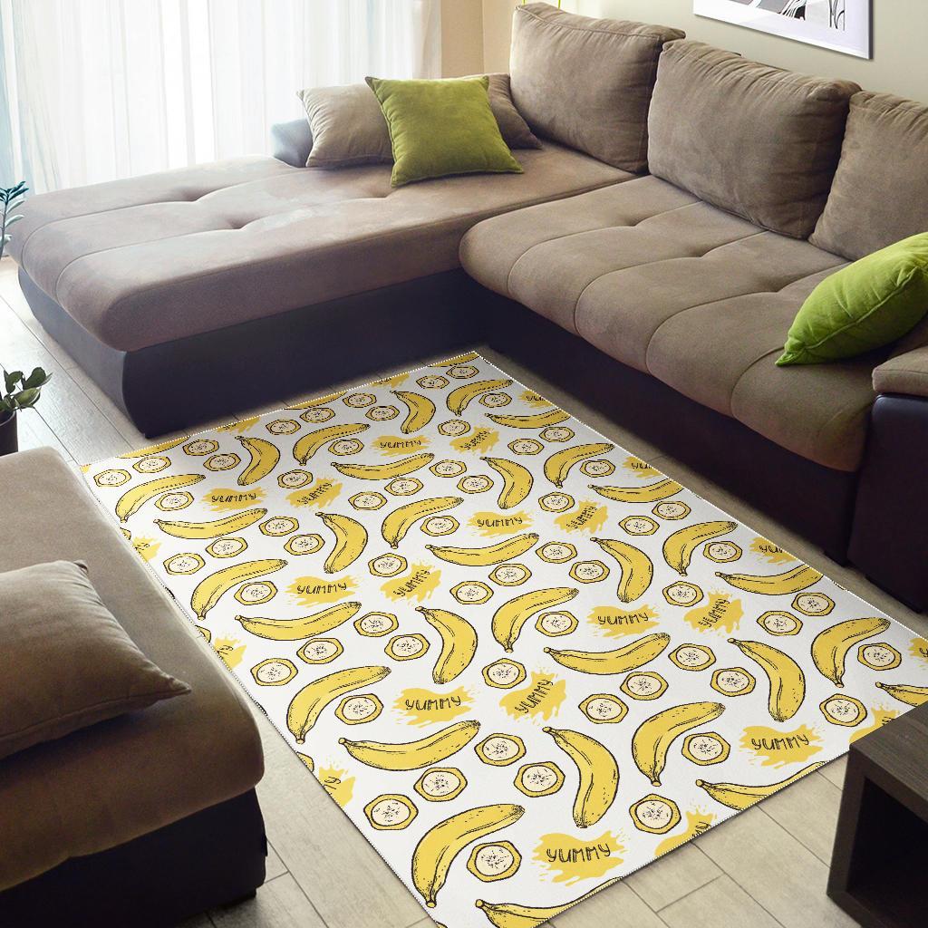 Yummy Banana Pattern Print Floor Mat-grizzshop