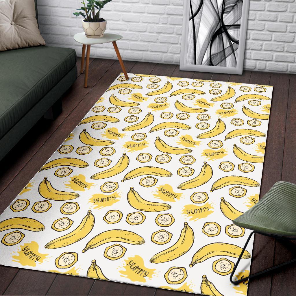 Yummy Banana Pattern Print Floor Mat-grizzshop