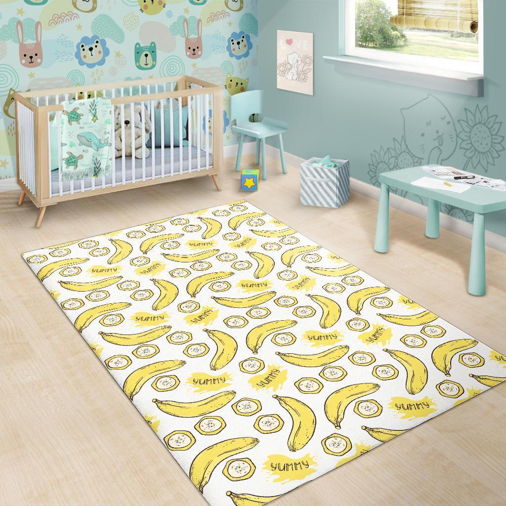 Yummy Banana Pattern Print Floor Mat-grizzshop