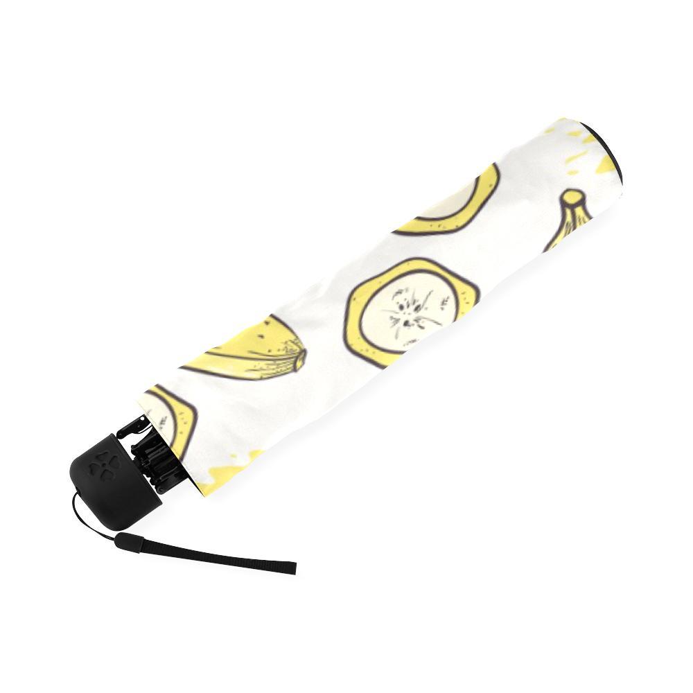 Yummy Banana Pattern Print Foldable Umbrella-grizzshop