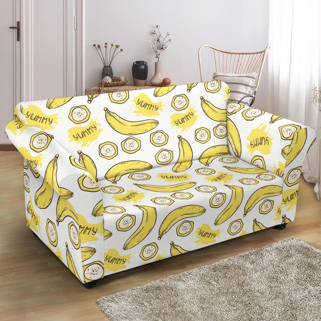 Yummy Banana Pattern Print Loveseat Cover-grizzshop