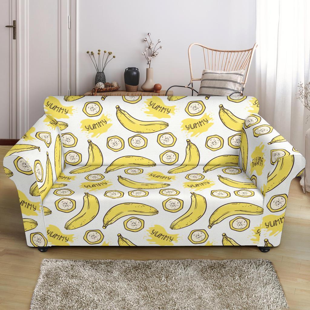 Yummy Banana Pattern Print Loveseat Cover-grizzshop