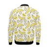 Yummy Banana Pattern Print Men's Bomber Jacket-grizzshop