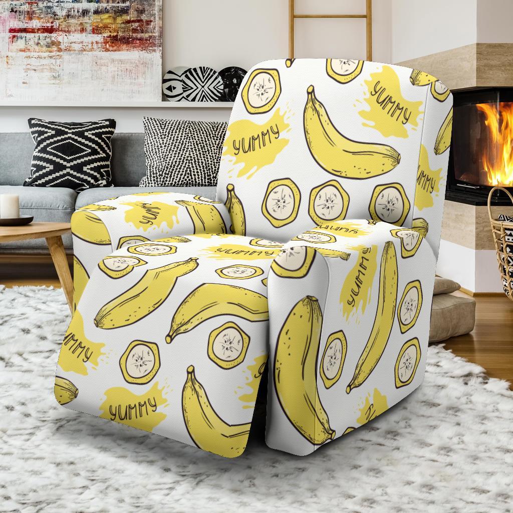 Yummy Banana Pattern Print Recliner Cover-grizzshop