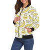 Yummy Banana Pattern Print Women Casual Bomber Jacket-grizzshop