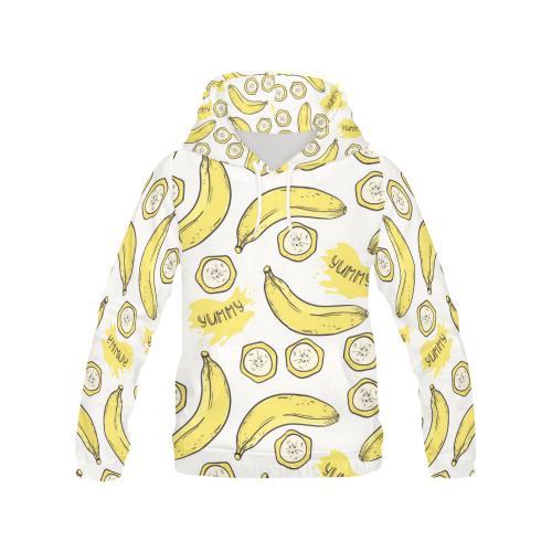 Yummy Banana Pattern Print Women Pullover Hoodie-grizzshop