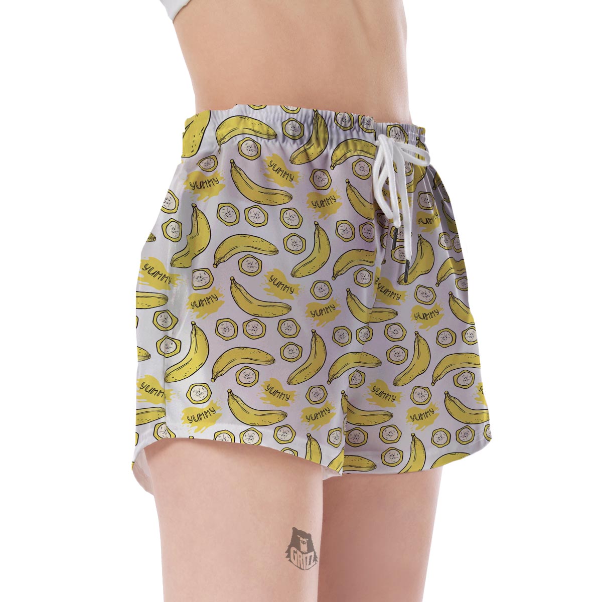 Yummy Banana Pattern Print Women's Shorts-grizzshop