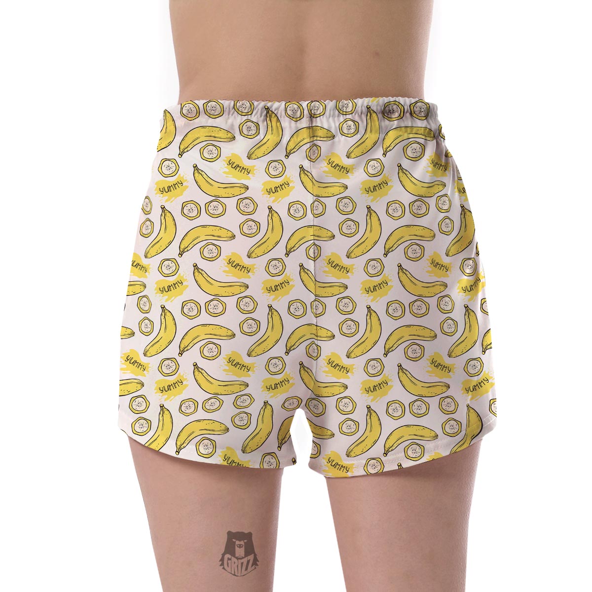 Yummy Banana Pattern Print Women's Shorts-grizzshop