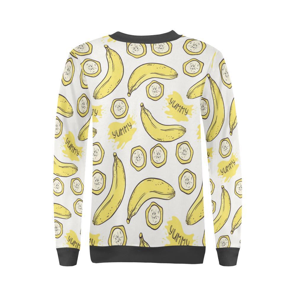 Yummy Banana Pattern Print Women's Sweatshirt-grizzshop