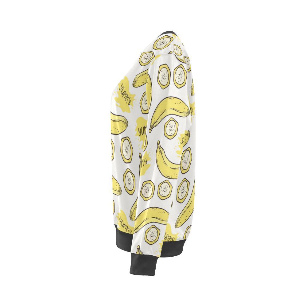 Yummy Banana Pattern Print Women's Sweatshirt-grizzshop