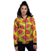 Yummy Watermelon Pieces Print Pattern Women's Bomber Jacket-grizzshop