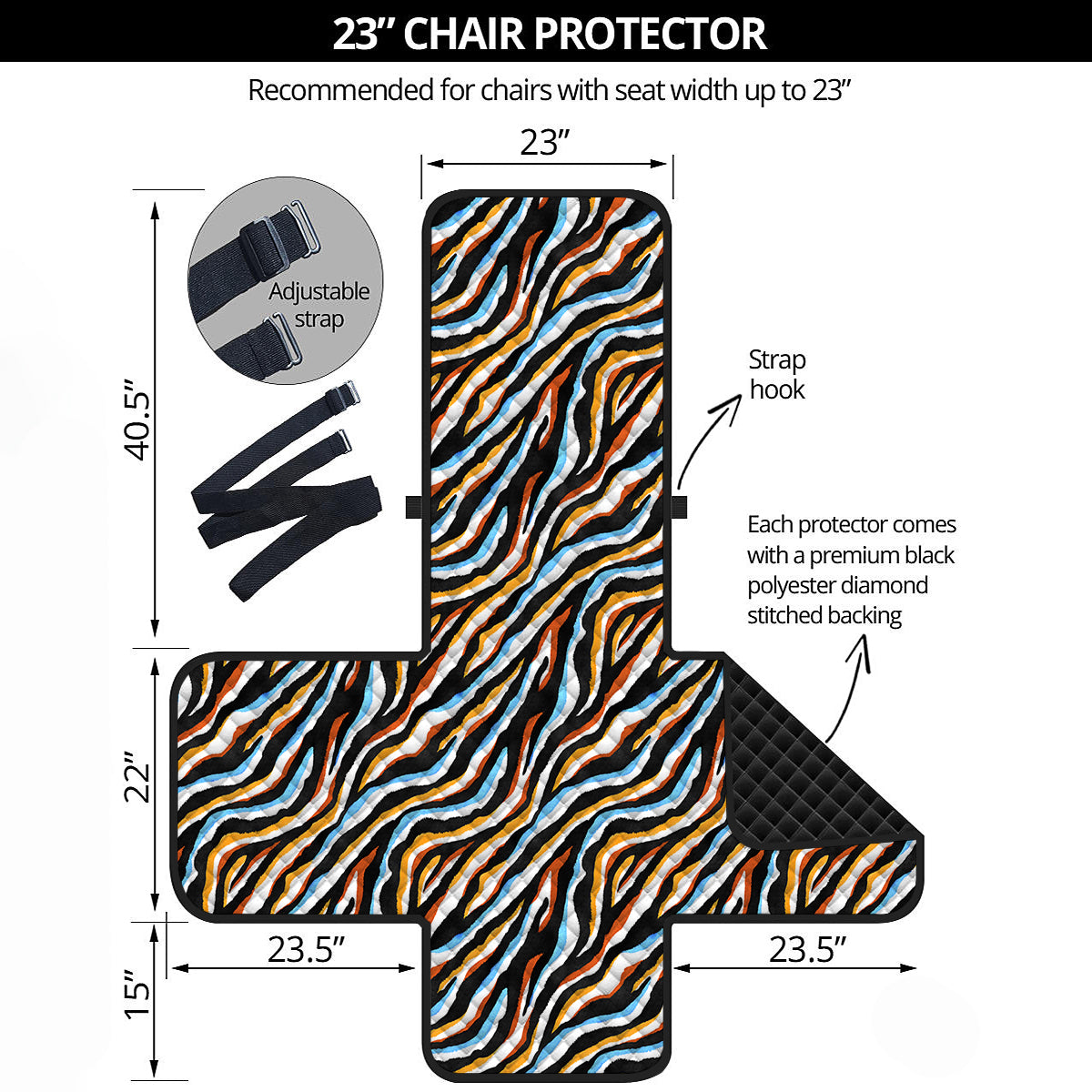 Zebra Abstract Print Pattern Armchair Protector-grizzshop