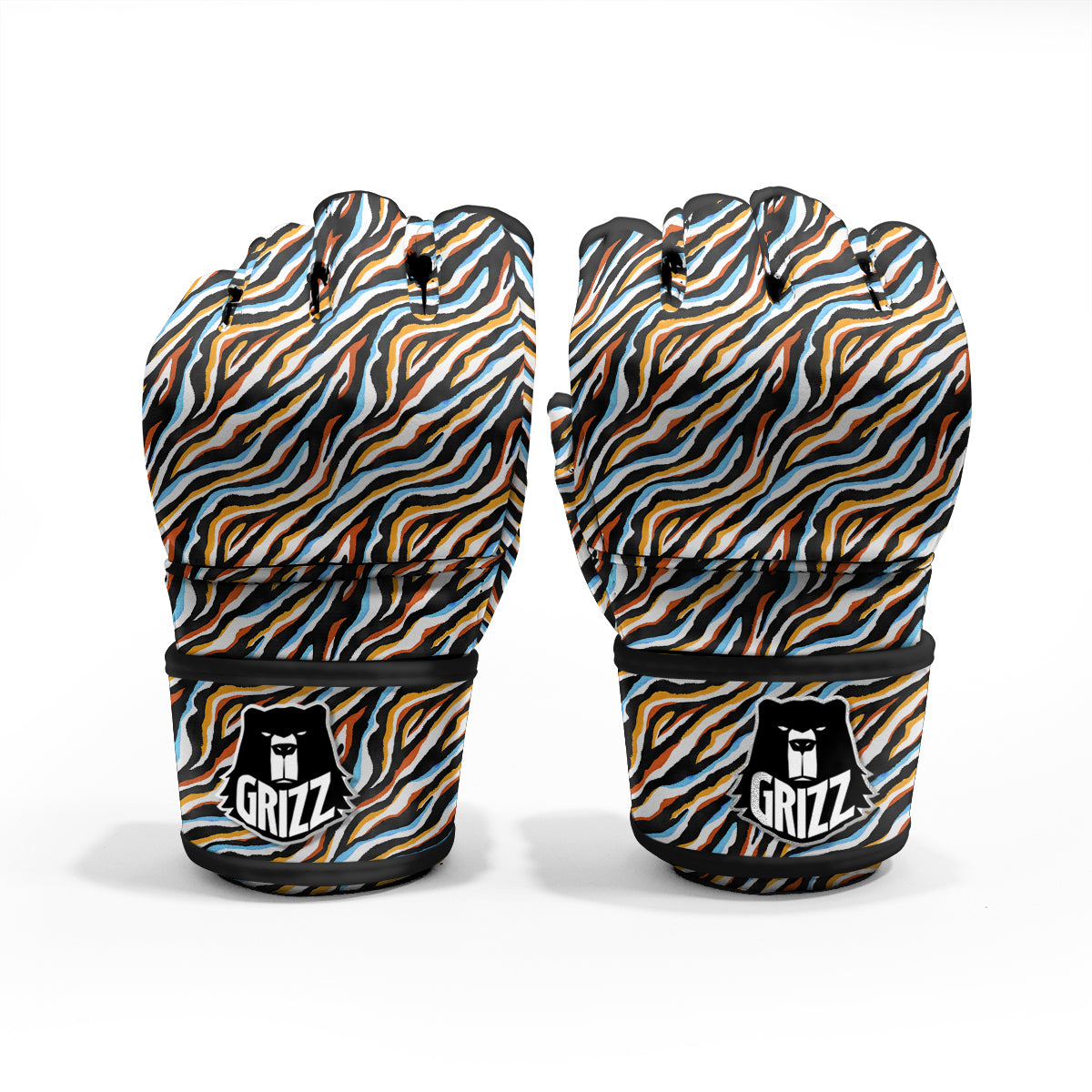 Zebra Abstract Print Pattern MMA Gloves-grizzshop