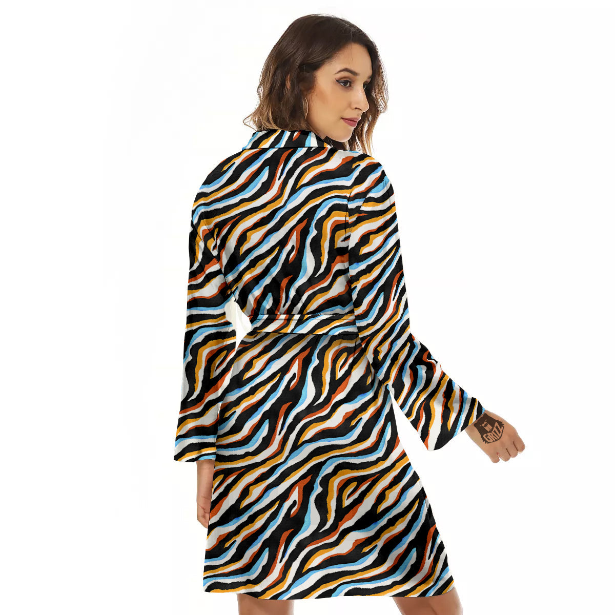 Zebra Abstract Print Pattern Women's Robe-grizzshop