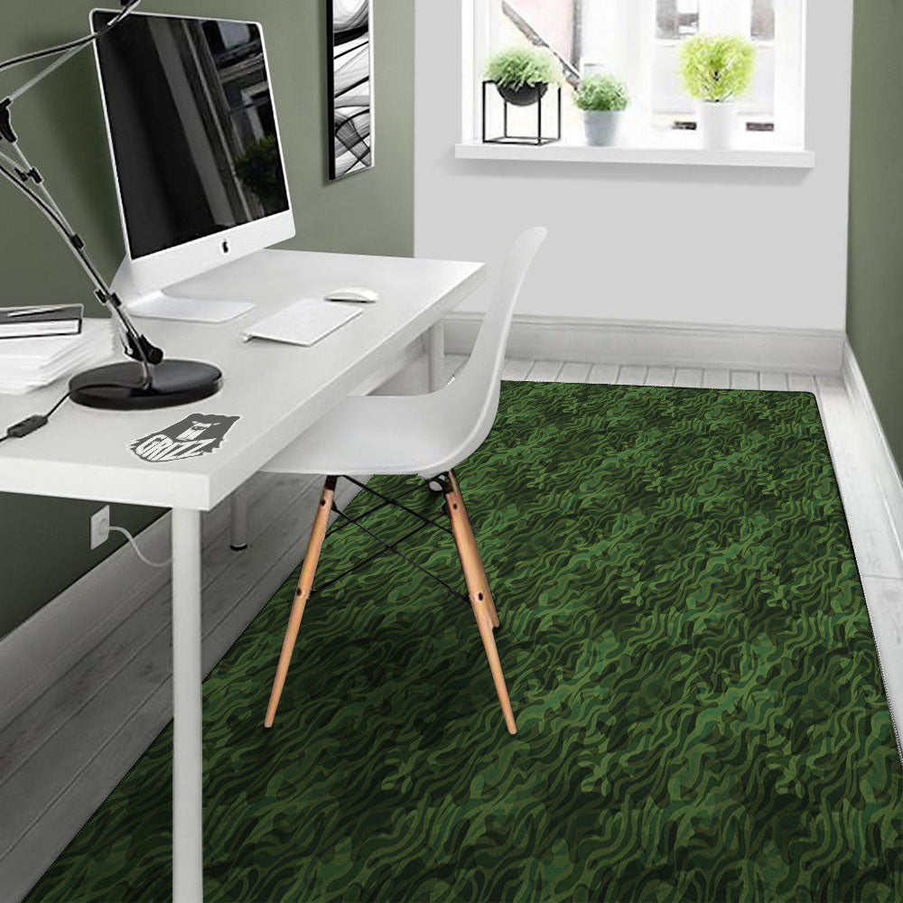 Zebra Camo Green Print Pattern Floor Mat-grizzshop