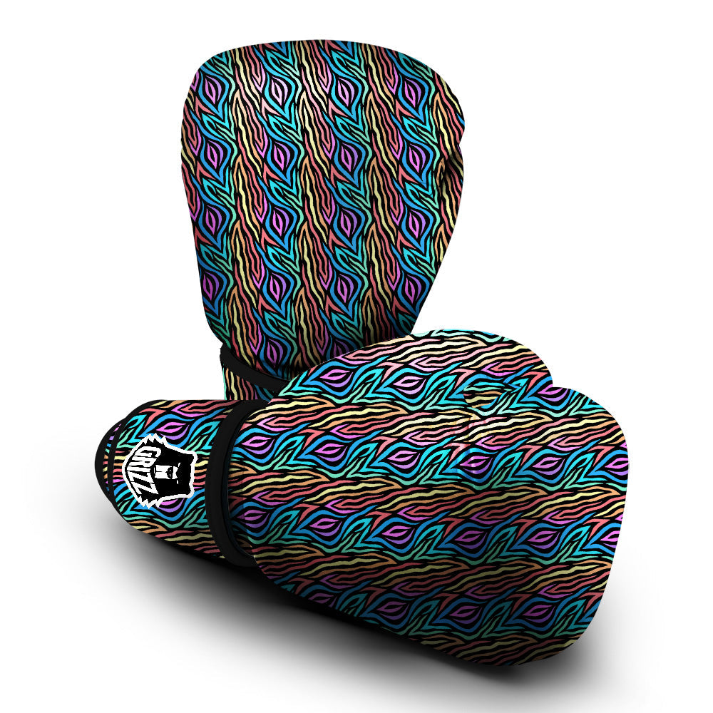 Zebra Colorful Print Pattern Boxing Gloves-grizzshop