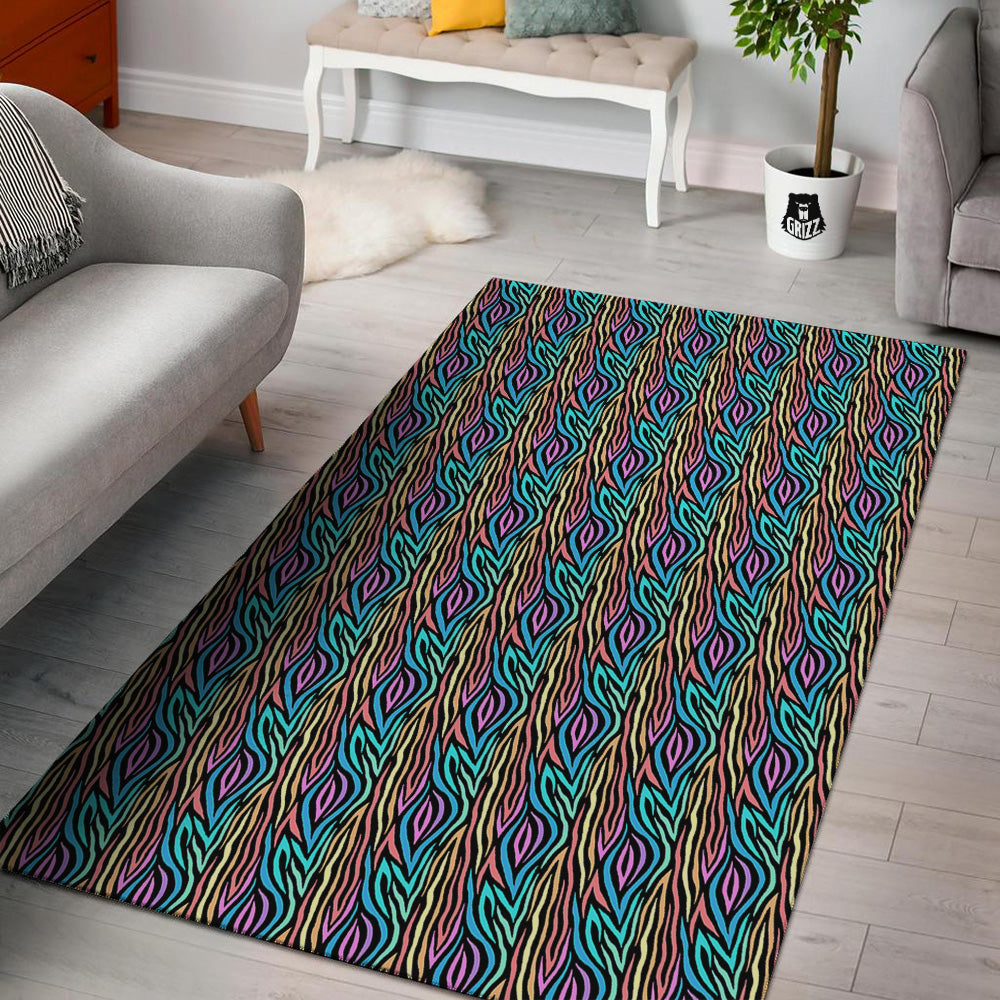 Zebra Colorful Print Pattern Floor Mat-grizzshop