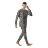 Zebra Floral Black White Print Pattern Men's Pajamas-grizzshop