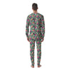 Zebra Floral Black White Print Pattern Men's Pajamas-grizzshop