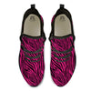 Zebra Hot Pink Print Pattern Black Athletic Shoes-grizzshop