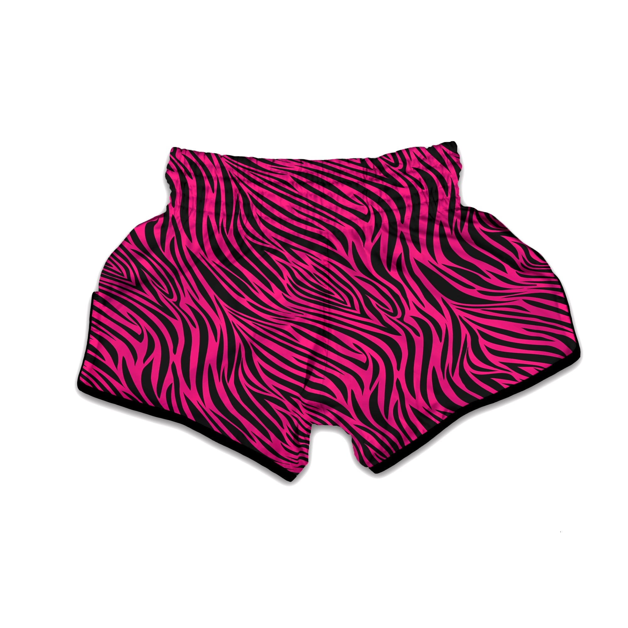 Zebra Hot Pink Print Pattern Muay Thai Boxing Shorts-grizzshop