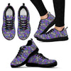 Zebra Neon Pattern Print Black Sneaker Shoes For Men Women-grizzshop