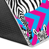 Zebra Neon Pattern Print Floor Mat-grizzshop