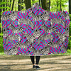 Zebra Neon Pattern Print Hooded Blanket-grizzshop