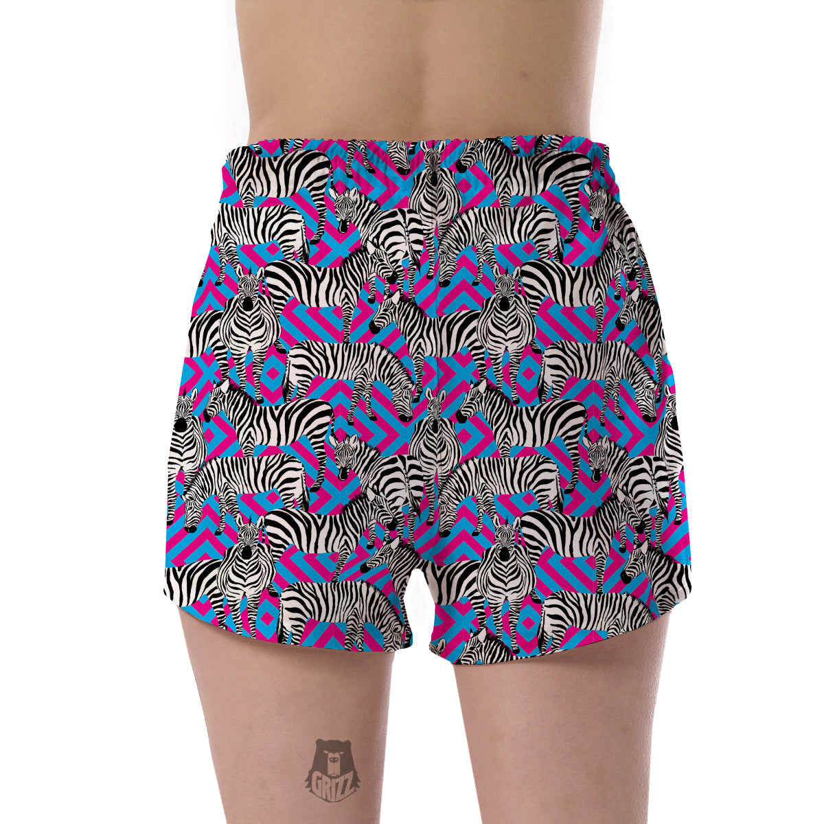 Zebra Neon Pattern Print Women's Shorts-grizzshop