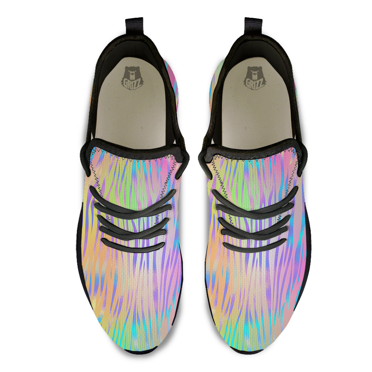 Zebra Pastel Print Pattern Black Athletic Shoes-grizzshop