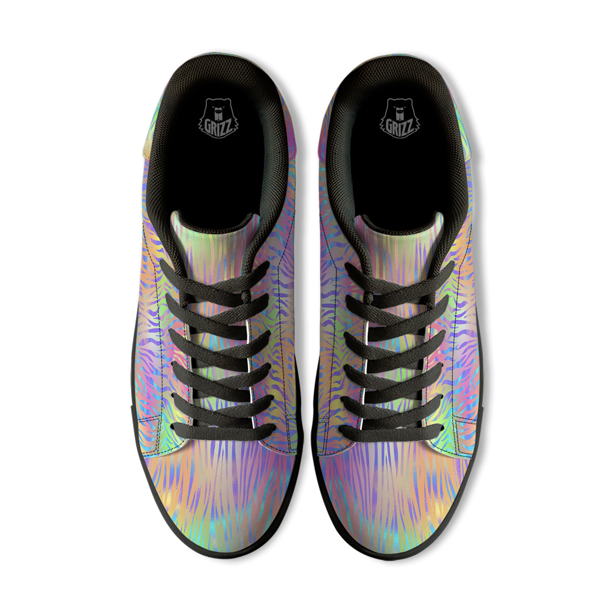 Zebra Pastel Print Pattern Black Low Top Sneakers-grizzshop