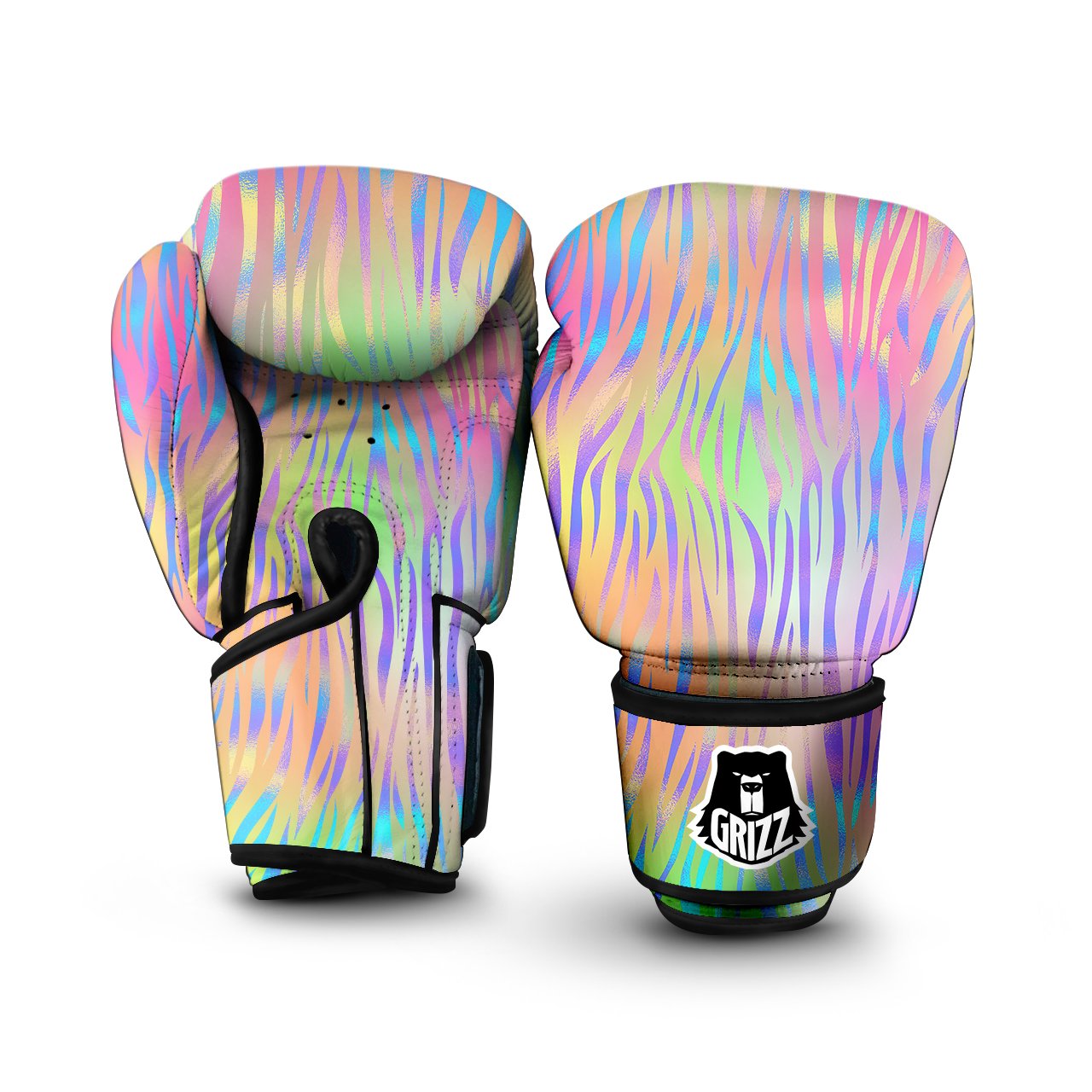 Zebra Pastel Print Pattern Boxing Gloves-grizzshop