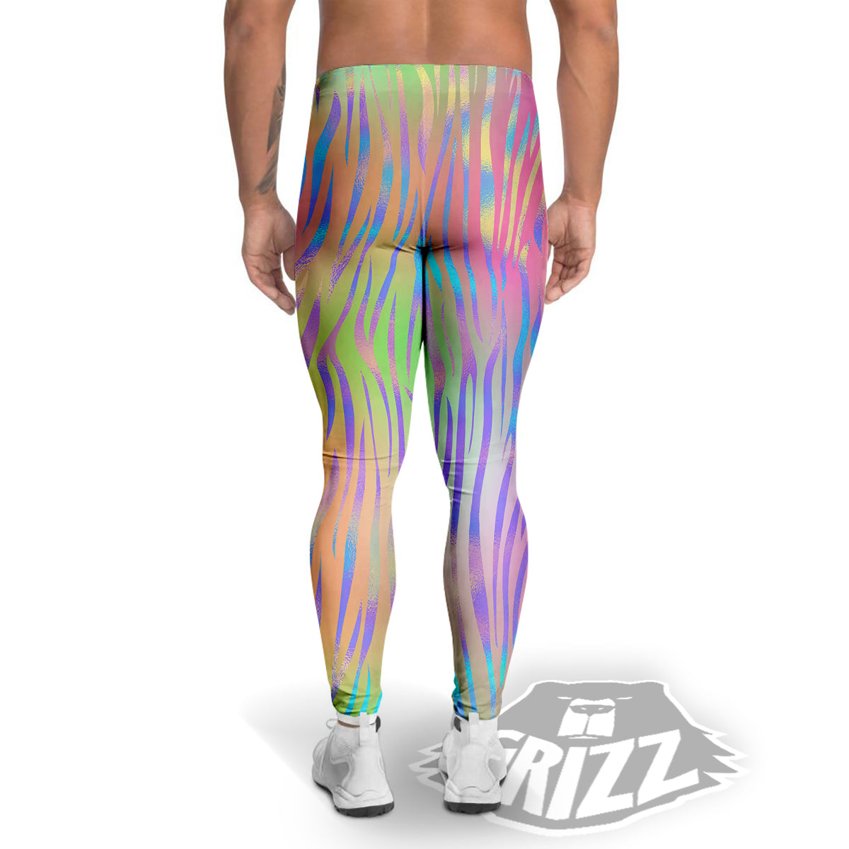 Zebra Pastel Print Pattern Men's Leggings-grizzshop