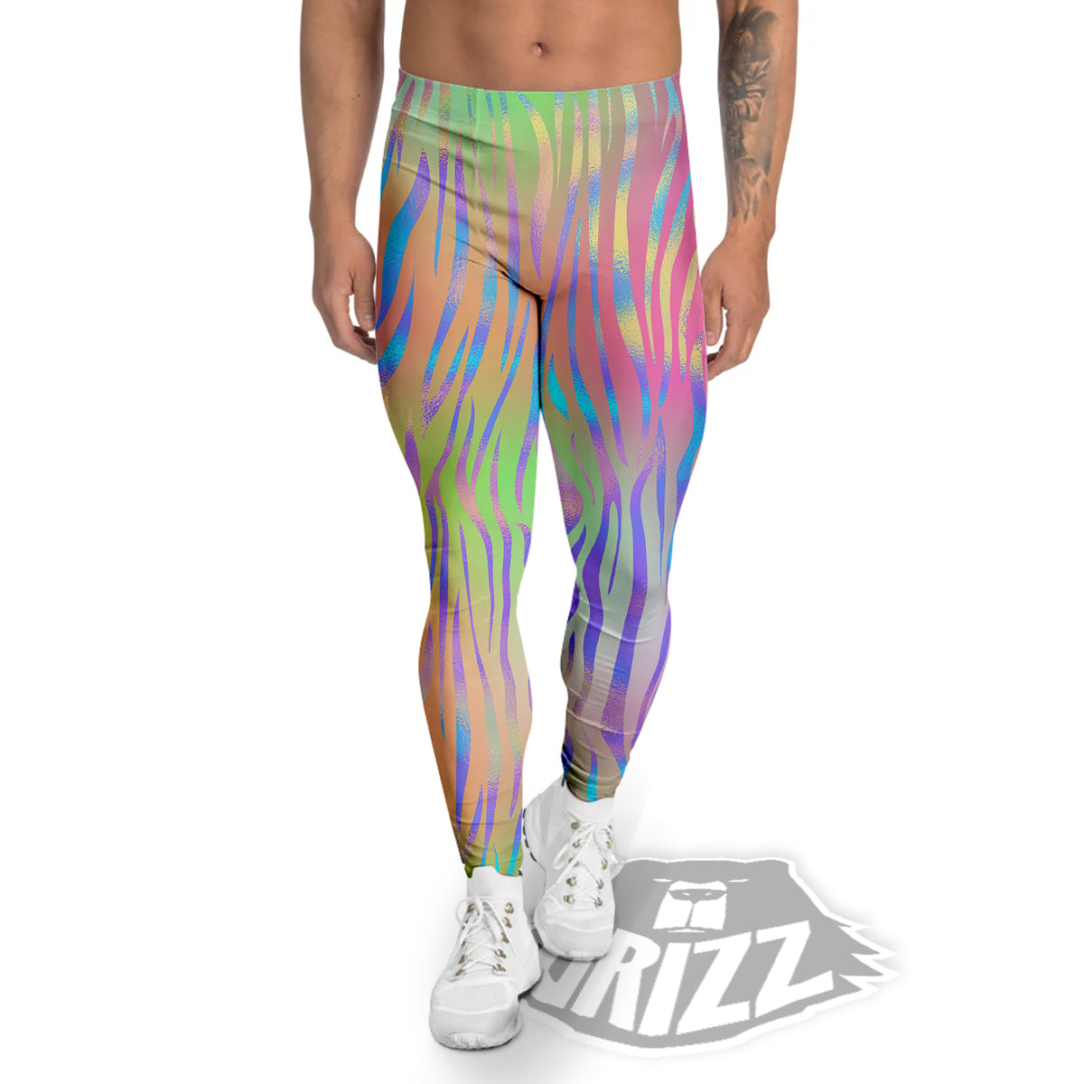 Zebra Pastel Print Pattern Men's Leggings-grizzshop