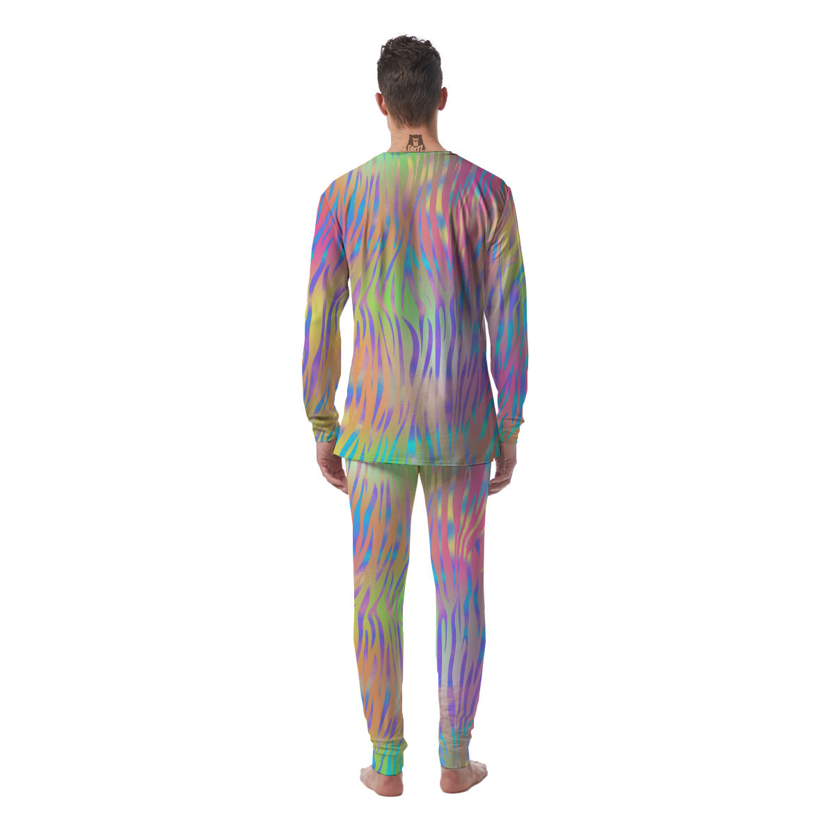 Zebra Pastel Print Pattern Men's Pajamas-grizzshop