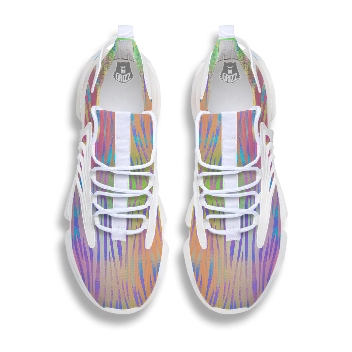 Zebra Pastel Print Pattern White Gym Shoes-grizzshop