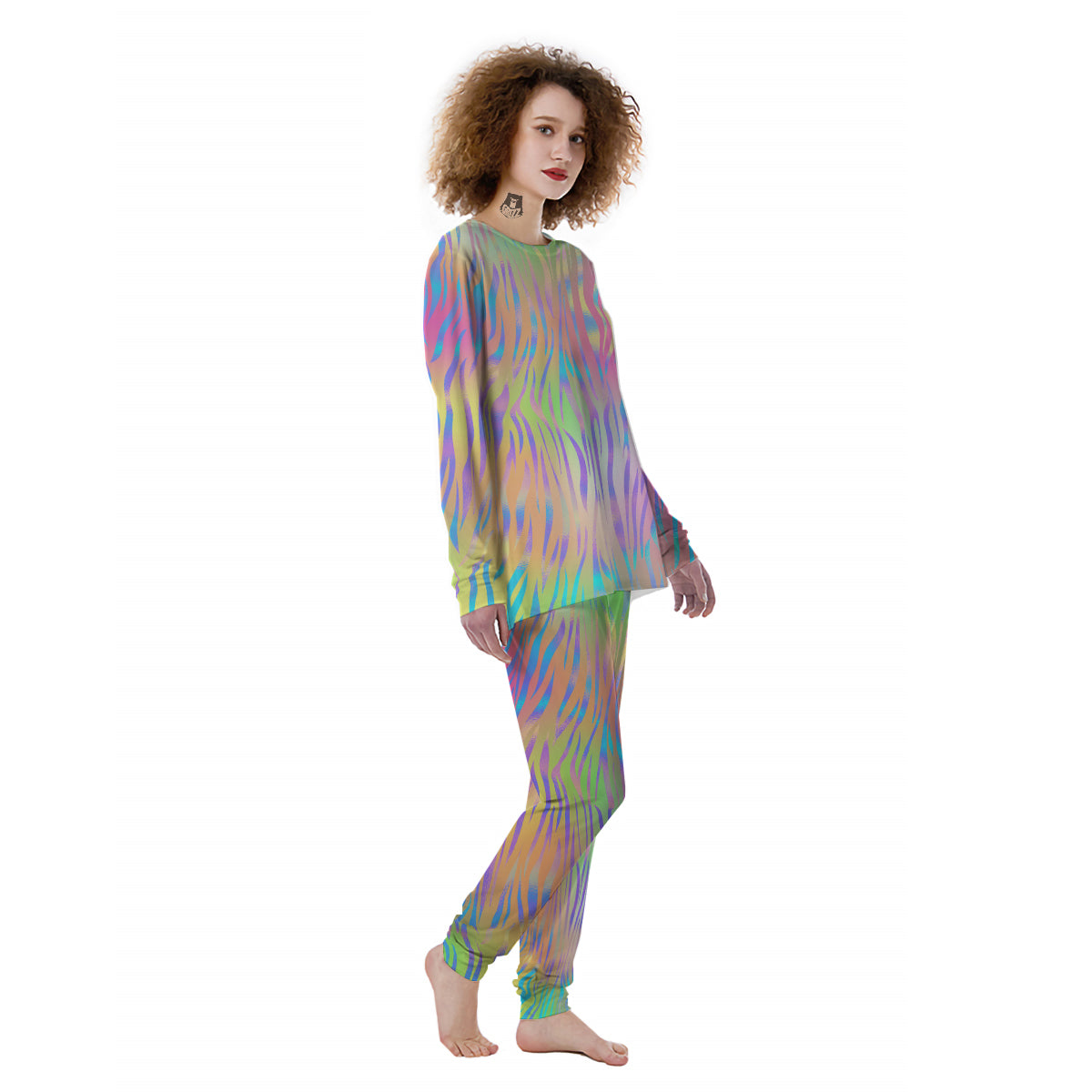 Zebra Pastel Print Pattern Women's Pajamas-grizzshop
