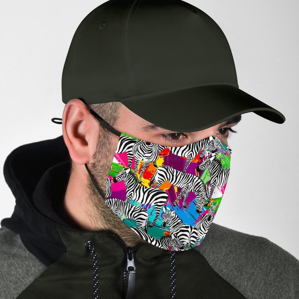 Zebra Pattern Print Face Mask-grizzshop