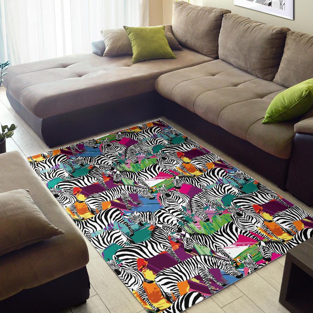 Zebra Pattern Print Floor Mat-grizzshop