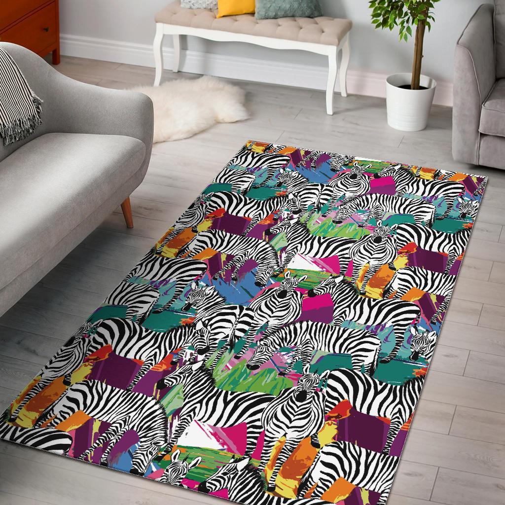 Zebra Pattern Print Floor Mat-grizzshop