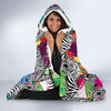 Zebra Pattern Print Hooded Blanket-grizzshop