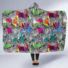 Zebra Pattern Print Hooded Blanket-grizzshop