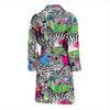 Zebra Pattern Print Men Long Robe-grizzshop