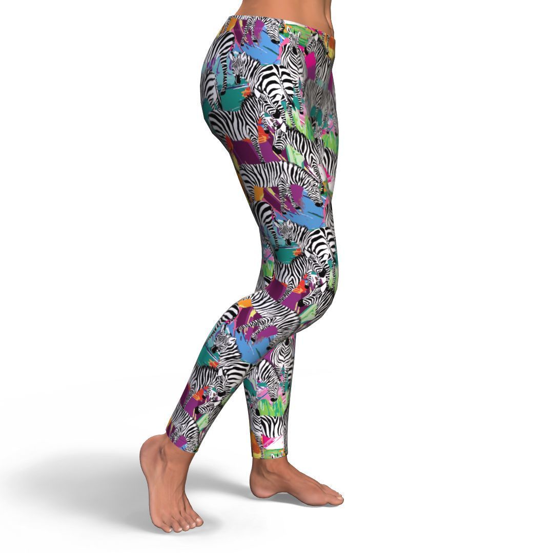 Zebra Pattern Print Pattern Women Leggings-grizzshop